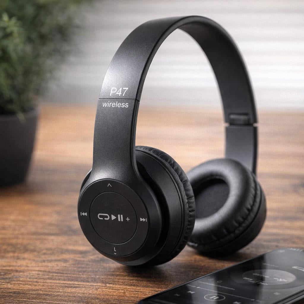Casque pliable sans fil P47 Bt5.0 sur oreilles