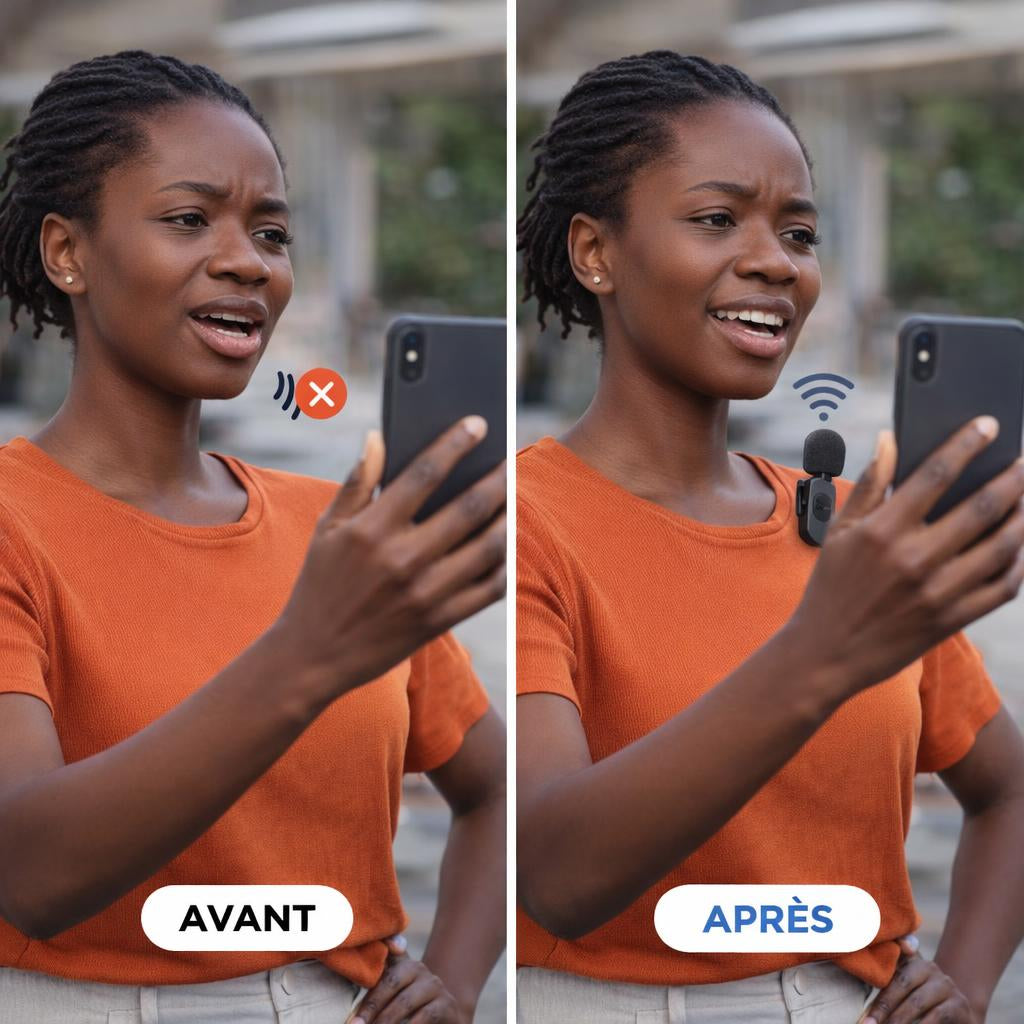 Microphone Lavalier Sans Fil Mini 2022 - 2 Récepteurs, Compatible Smartphone, Idéal pour Vlogging et Conférences, Micro Professionnel 2.4G, Enregistrement Audio, Vidéos Courtes, Portable et Abordable.