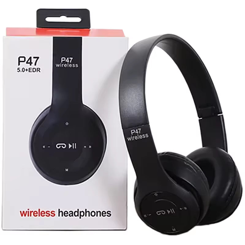 Casque pliable sans fil P47 Bt5.0 sur oreilles