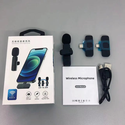 Microphone Lavalier Sans Fil Mini 2022 - 2 Récepteurs, Compatible Smartphone, Idéal pour Vlogging et Conférences, Micro Professionnel 2.4G, Enregistrement Audio, Vidéos Courtes, Portable et Abordable.