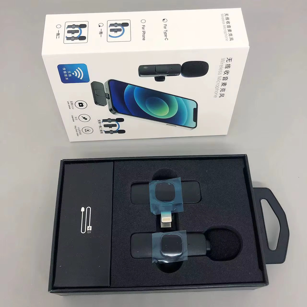 Microphone Lavalier Sans Fil Mini 2022 - 2 Récepteurs, Compatible Smartphone, Idéal pour Vlogging et Conférences, Micro Professionnel 2.4G, Enregistrement Audio, Vidéos Courtes, Portable et Abordable.